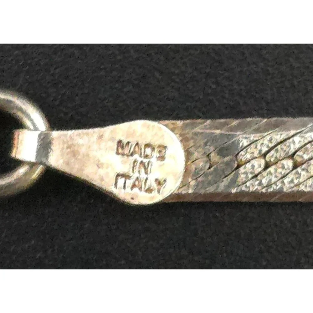 Vior 925 Sterling Silver Vntg Snake Chain Bracelet With Lobster Clasp Italy - Picture 7 of 10